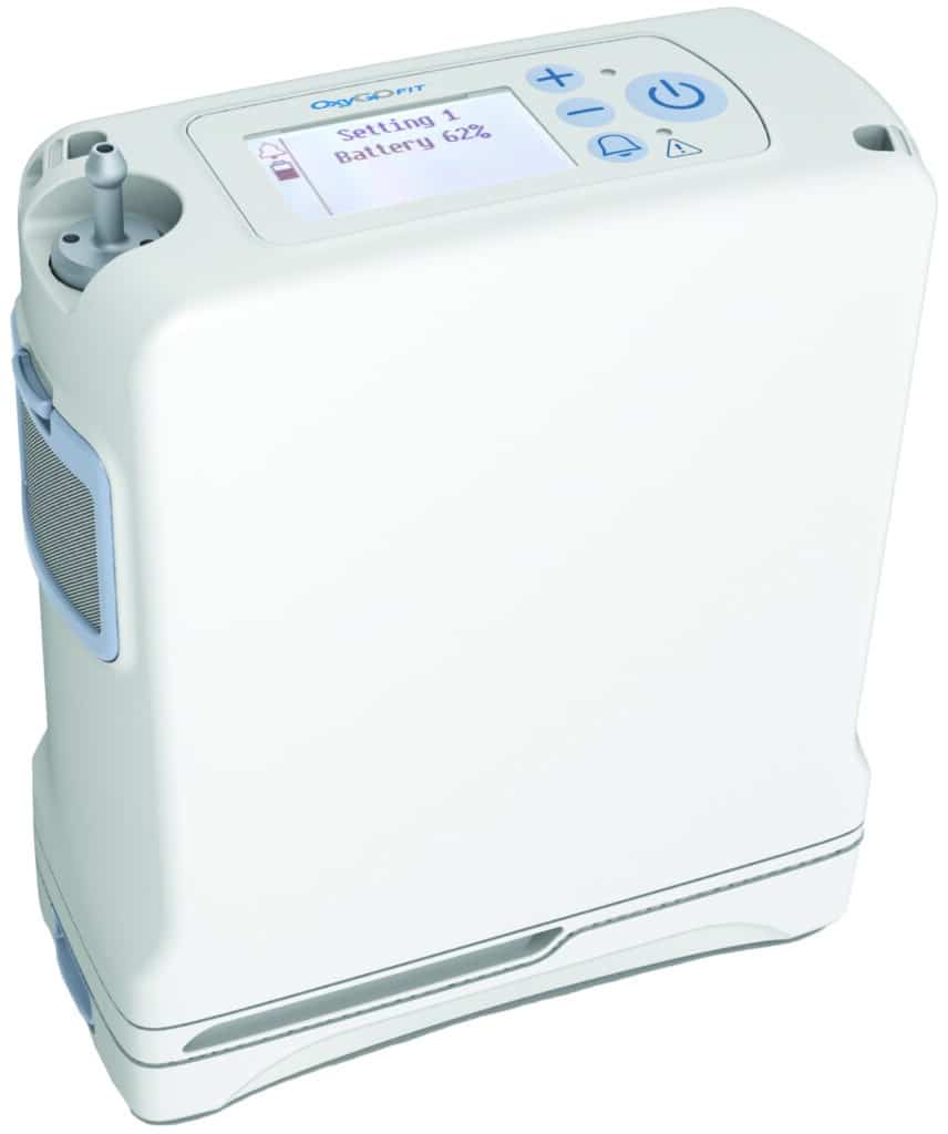 oxygo fit portable oxygen concentrator top control panel view