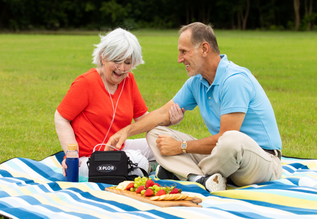 xplor portable oxygen picnic outside